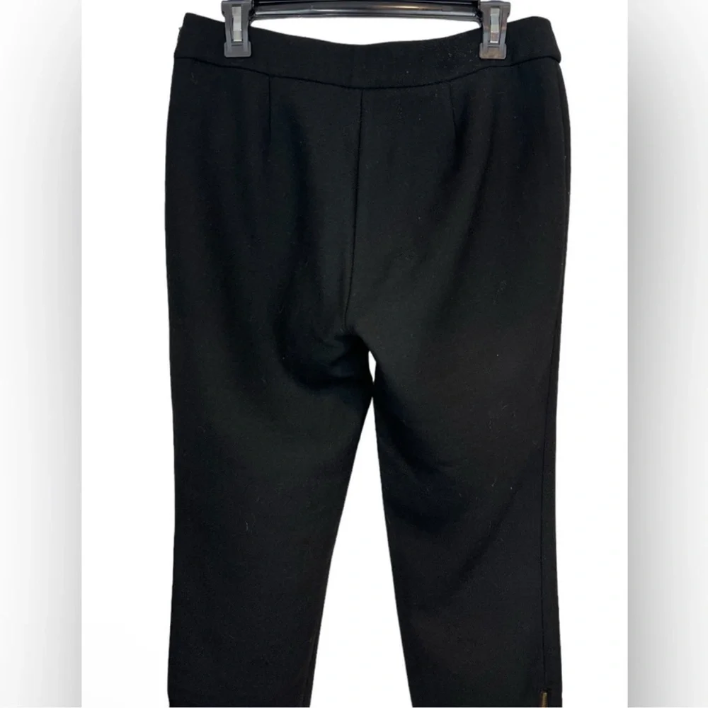 Kate Spade New York Wool blend Crop Black Pants Gold Zippers Sz 6